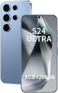 Téléphone portable Android I24 Ultra débloqué, 8 Go + 256 Go, écran HD 7 pouces, double caméra 108 MP + 48 MP, batterie extra large 6800 mAh, 5G, double SIM (Bleu titane) – Présentation