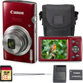 Appareil photo digital Canon PowerShot ELPH 180 (– Rouge) | Compact et facile à utiliser | Zoom optique | Commandes simples | Design léger idéal pour les voyages, la famille et la photographie au quotidien | Étui et carte de stockage 64 Go inclus