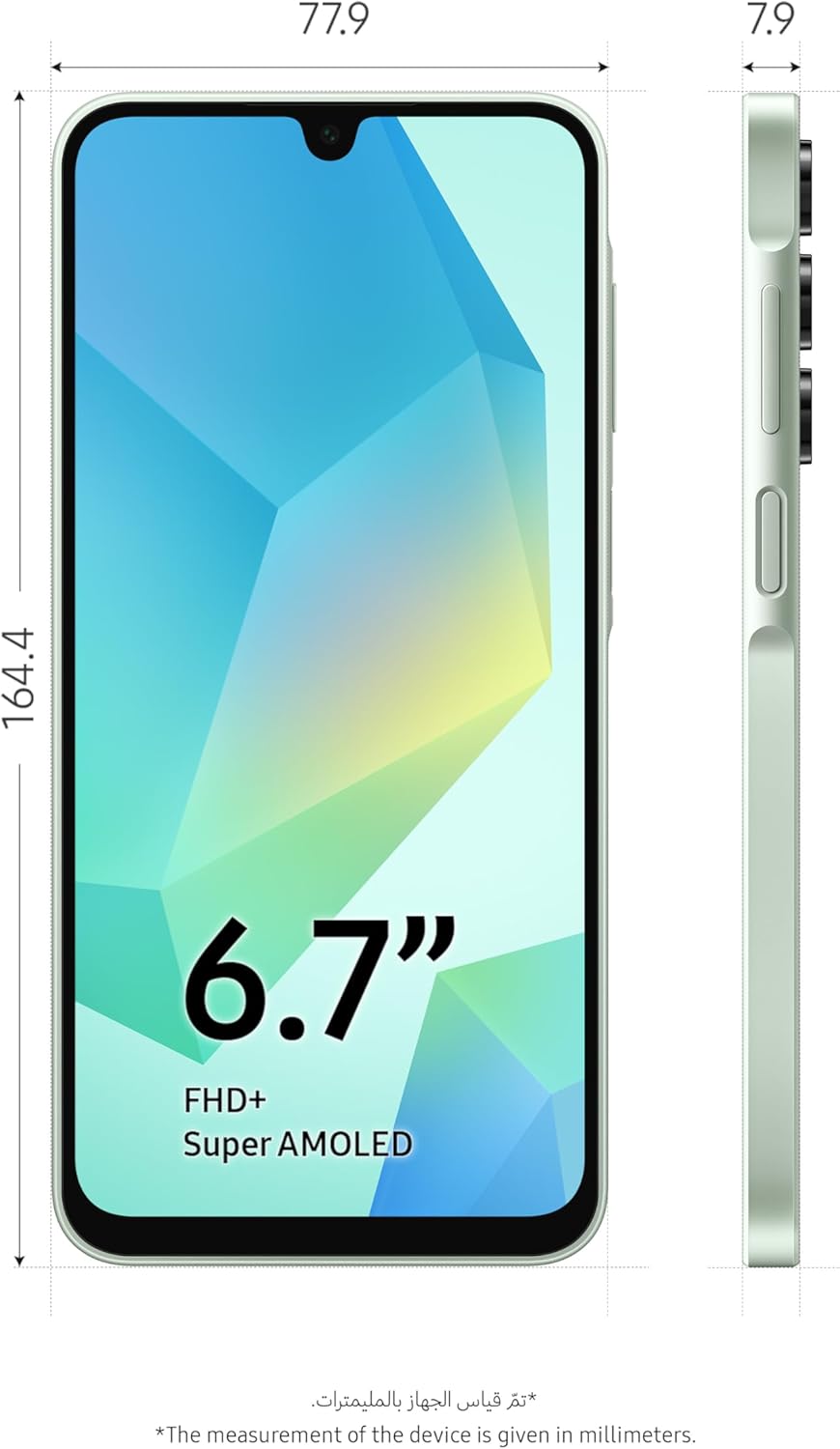 SAMSUNG Galaxy A16 4G LTE (128 Go + 4 Go) Modèle international SM-A165F/DS Débloqué d'usine 6,7 pouces Double SIM Double caméra 50 MP (Étui inclus) (Vert clair) – Présentation