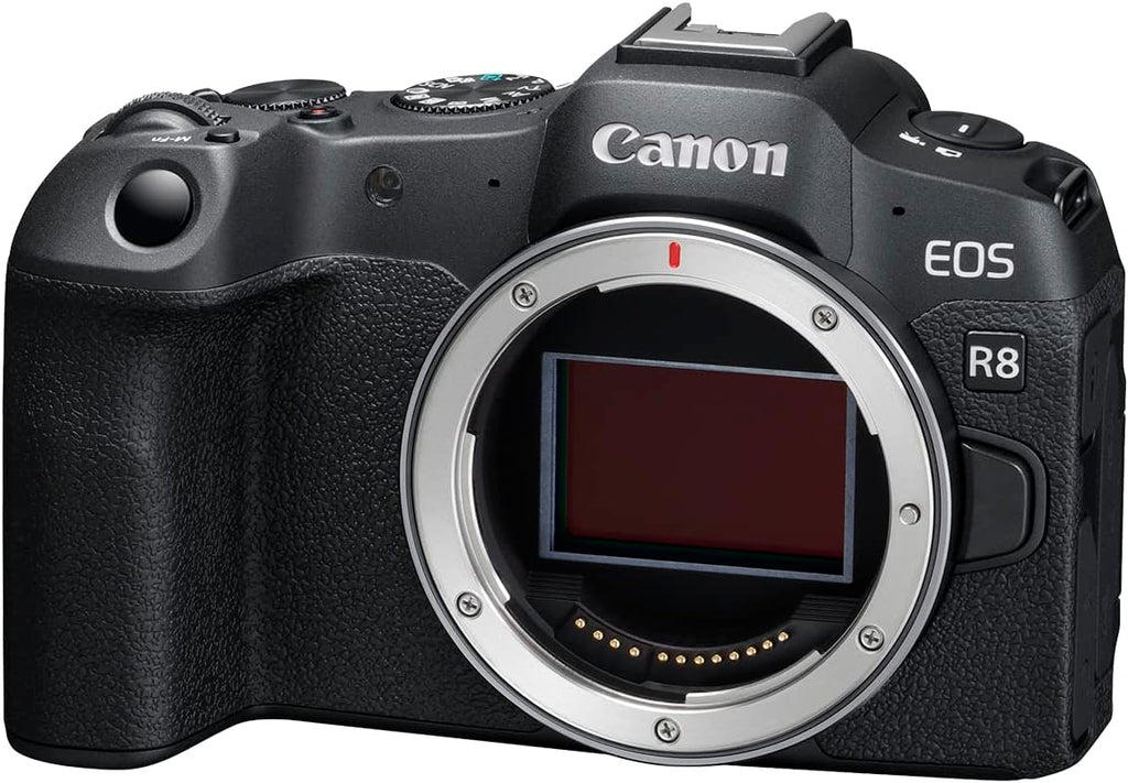 Boîtier d'appareil photo hybride Canon EOS R8, capteur CMOS plein format 24,2 mégapixels, vidéo 4K 60p, autofocus Dual Pixel II, appareil photo léger pour la création de contenu, la photographie et le vlogging, - Noir