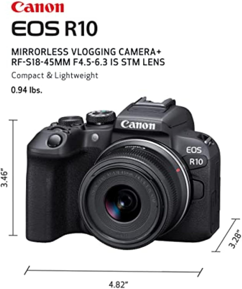 Appareil photo hybride Canon EOS R10 avec kit d'objectif RF-S 18-45 mm – Présentation