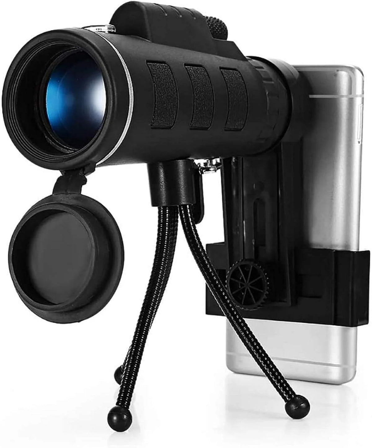 Monoculaire 40x60 BAK4, télescope monoculaire à prisme HD avec boussole, pince pour téléphone et trépied pour activités de plein air – Présentation