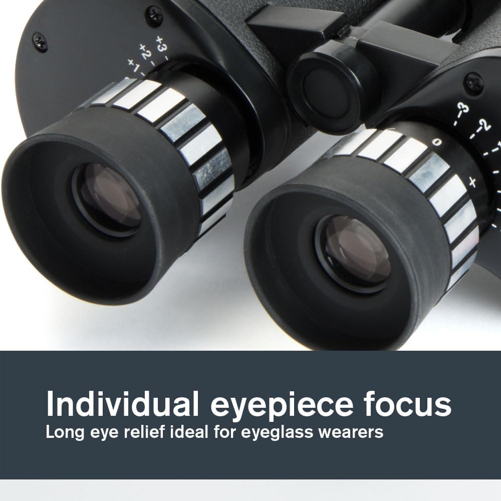 Jumelles Celestron SkyMaster 25x100 – Jumelles à grande ouverture pour l'astronomie du ciel profond et l'observation à longue distance – Optiques multicouches – Adaptateur pour trépied et étui de transport inclus – Présentation