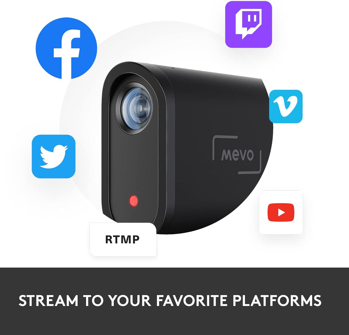 Logitech for Creators Mevo Start - Pack de 3 caméras de streaming sans fil pour la diffusion vidéo HD multicaméra, contrôle et diffusion via smartphone ou Wi-Fi – Présentation