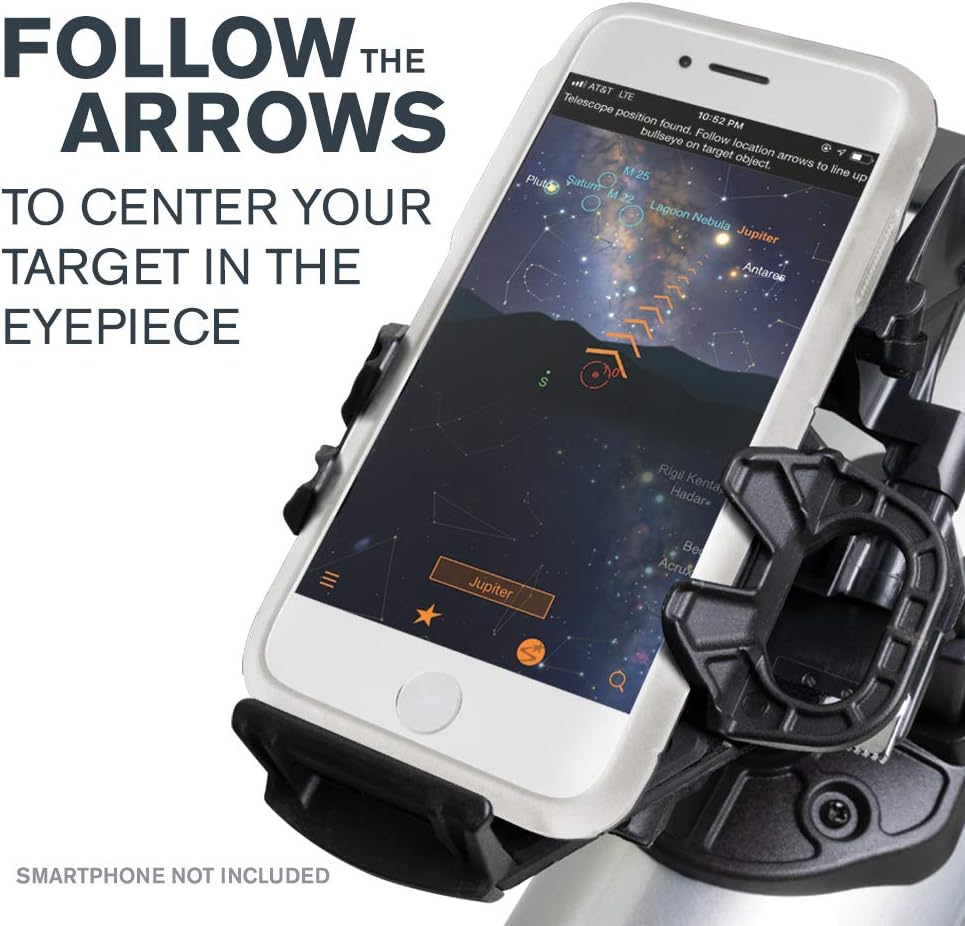 Lunette/télescope Celestron StarSense Explorer LT 80AZ doté de application intégrée – Lunette réfractrice 80 mm doté de station d'accueil pour smartphone et application StarSense – Compatible iPhone et Android – Facile à utiliser pour les utilisat…