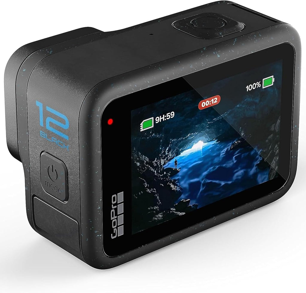 GoPro Hero12 Black - Pack e-commerce - Caméra sportive résistant à l’eau doté de vidéo Ultra HD 5,3K60, photos 27 MP, HDR, capteur d'image 1/1,9", streaming en direct, stabilisation webcam