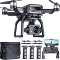 Drone GPS doté de caméra pour adultes, vision nocturne 4K, nacelle 3 axes, portée de 3,2 km, autonomie de vol de 75 minutes. Drone professionnel doté de 3 batteries, retour automatique, mode « Suivez-moi »
