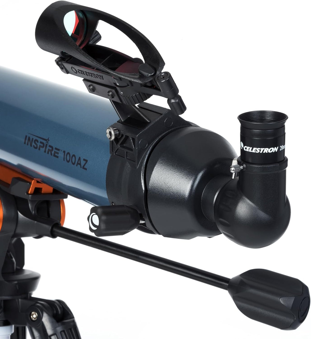 Lunette/télescope réfracteur Celestron Inspire 100AZ avec adaptateur pour smartphone intégré (bleu)