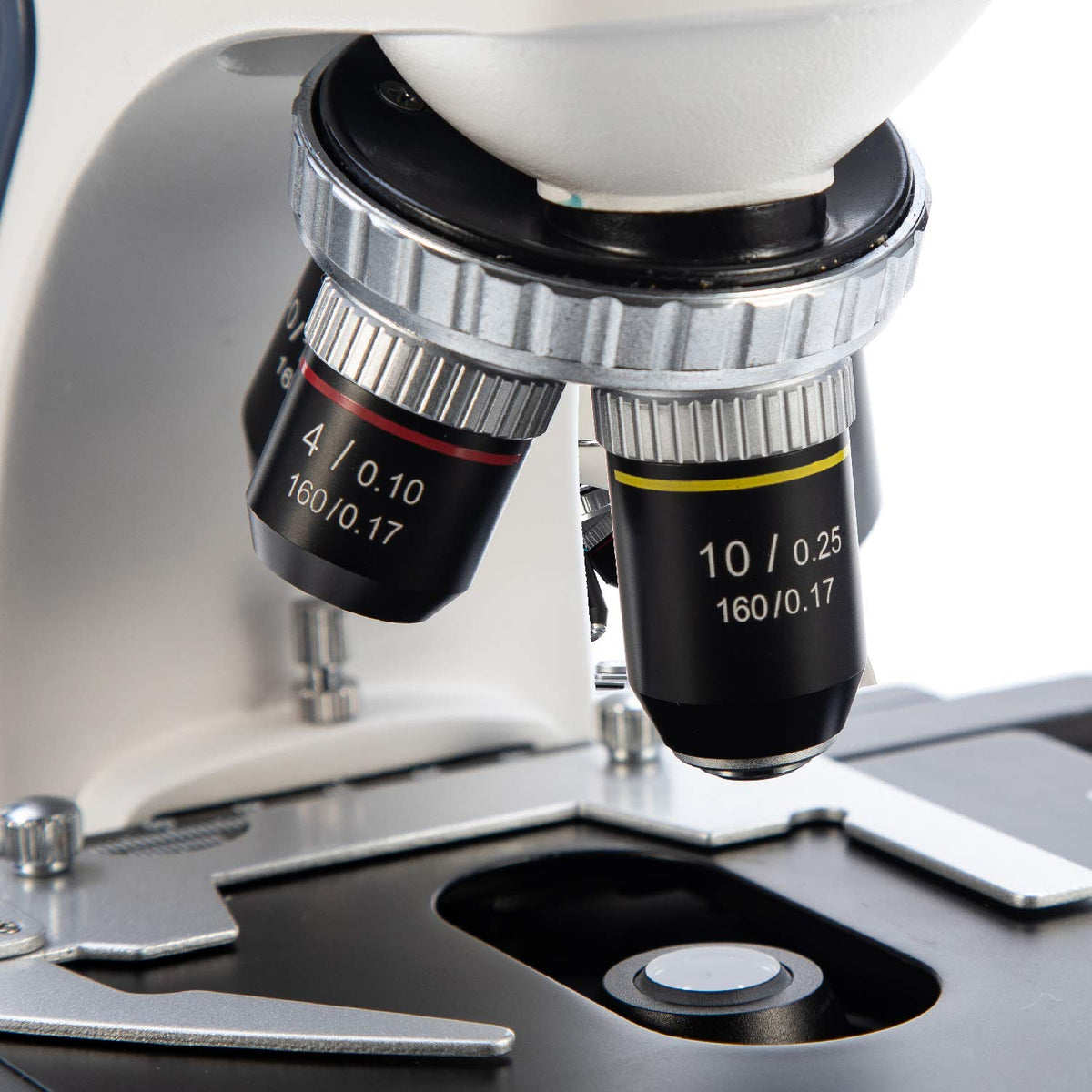 Microscope de laboratoire trinoculaire de laboratoire composé Swift SW380T, grossissement 40X-2500X, tête Siedentopf, qualité recherche, doté de oculaires grand champ 10X/25X, platine mécanique, mise au point ultra-précise