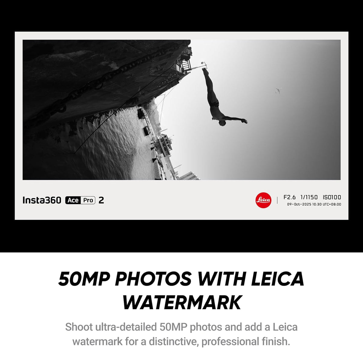 Kit Insta360 Ace Pro 2 Flash Print - Caméra sportive résistant à l’eau 8K conçue en collaboration avec Leica, capteur 1/1,3", double puce IA, performances exceptionnelles en basse lumière, kit Xplorer Grip Pro pour la photographie de rue