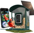 Mangeoire à oiseaux doté de caméra 4K Ultra HD, vidéo en direct à 30 images/seconde, ralenti x10, sans abonnement, alimentée à l'énergie solaire, Wi-Fi 2,4 GHz/5 GHz, en métal résistant. Cadeau idéal pour les amoureux des oiseaux.