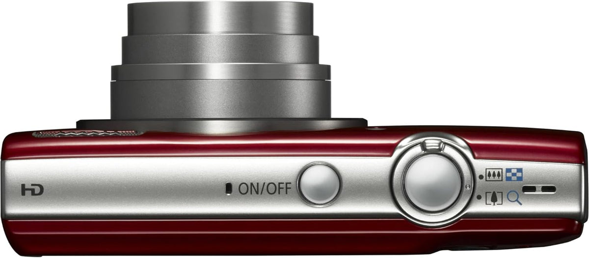 Appareil photo digital Canon PowerShot ELPH 180 (– Rouge) | Compact et facile à utiliser | Zoom optique | Commandes simples | Design léger idéal pour les voyages, la famille et la photographie au quotidien | Étui et carte de stockage 64 Go inclus