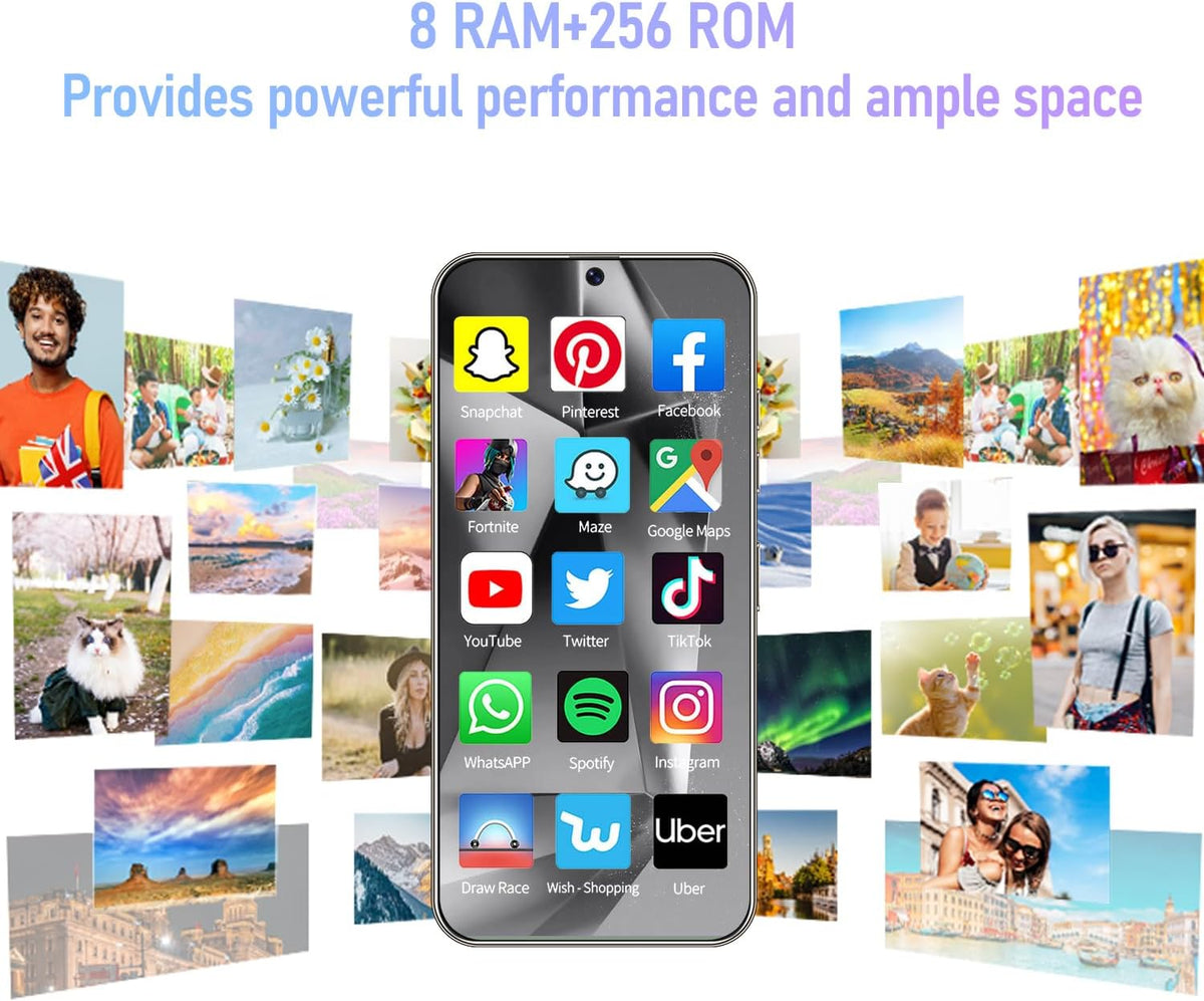 Téléphone portable Android I24 Ultra débloqué, 8 Go + 256 Go, écran HD 7 pouces, double caméra 108 MP + 48 MP, batterie extra large 6800 mAh, 5G, double SIM (Gris titane) – Présentation