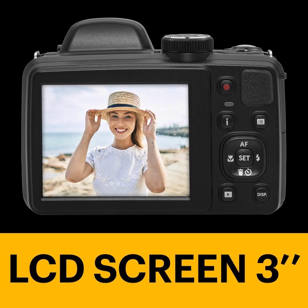 Appareil photo digital Kodak PIXPRO AZ425-BK 20 MP, zoom 42x, objectif à large champ 24 mm, stabilisation vidéo, vidéo Full HD 1080p, écran LCD 3 pouces, - Noir