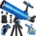 Lunette/télescope pour adultes et enfants, ouverture de 80 mm, grossissement de 500 mm (20x-150x), lunette astronomique professionnelle idéale pour les utilisateurs novices en astronomie. Lunette/télescope de voyage portable doté de trépied