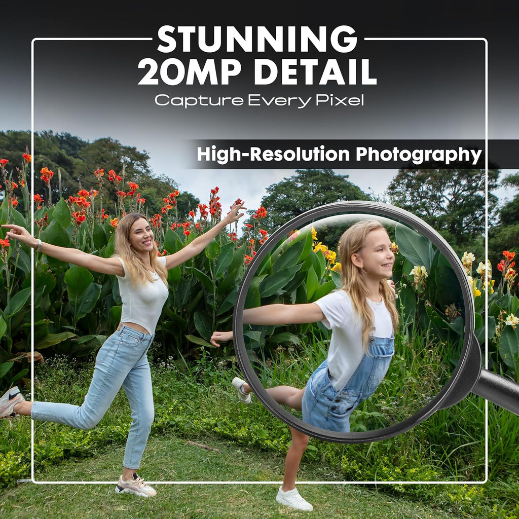 Appareil photo numérique Minolta MN40Z 20 MP – Zoom optique 40x, vidéo Full HD 1080p, écran LCD 3 pouces, Wi-Fi, détection des visages, des sourires et des clignements d'yeux - Noir
