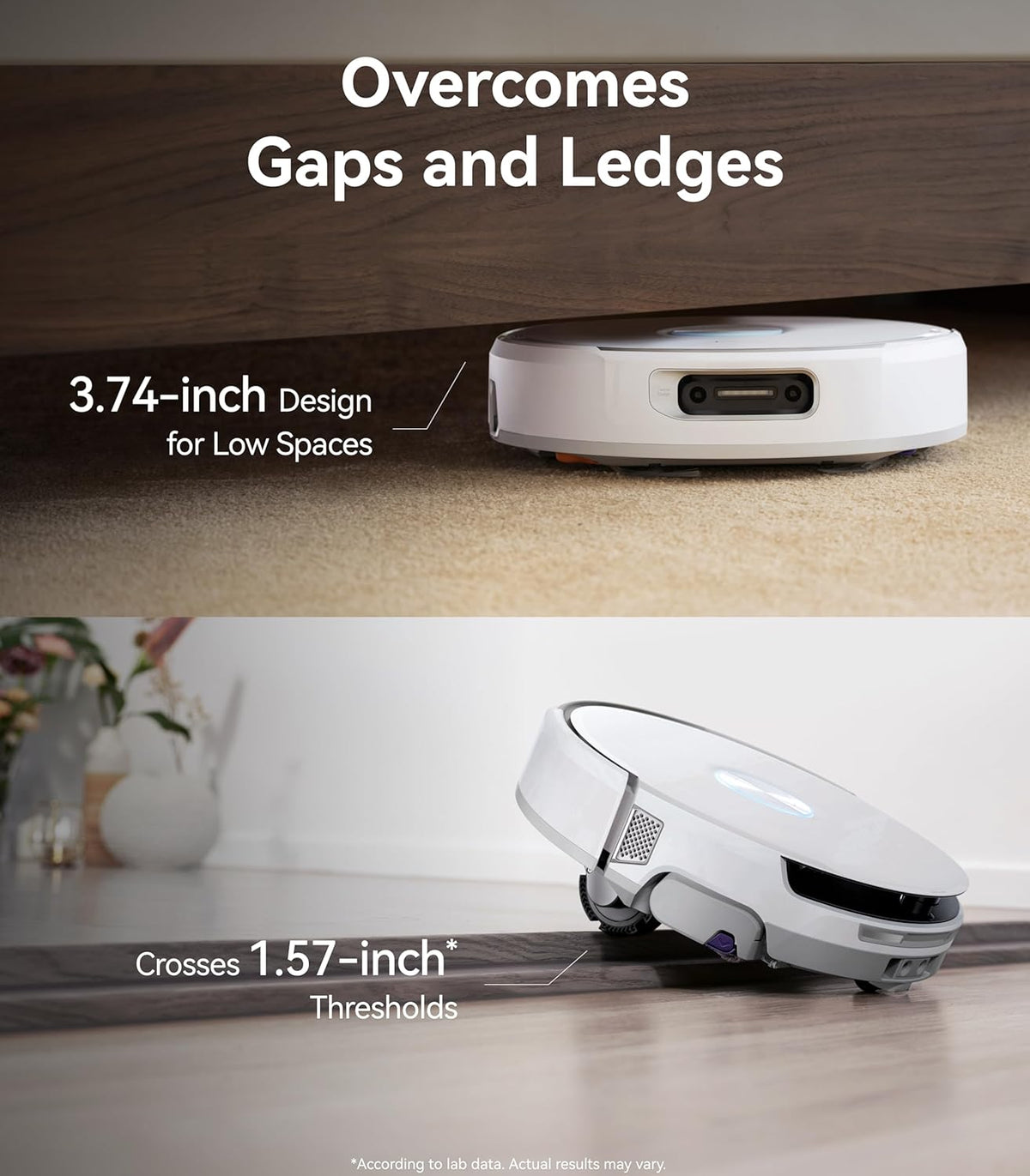 Aspirateur robot laveur NARWAL Flow, système de nettoyage automatique en temps réel FlowWash, aspiration de 22 000 Pa, détection d'obstacles par IA à double caméra, nettoyage des tapis et des bords, vidage automatique du bac.