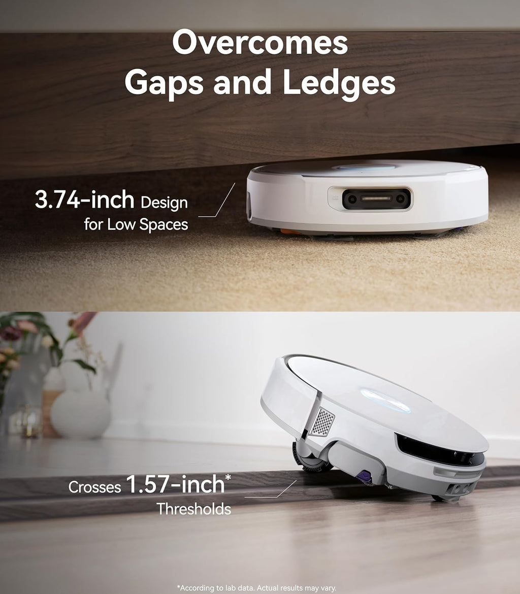 Aspirateur robot laveur NARWAL Flow, système de nettoyage automatique en temps réel FlowWash, aspiration de 22 000 Pa, détection d'obstacles par IA à double caméra, nettoyage des tapis et des bords, vidage automatique du bac.