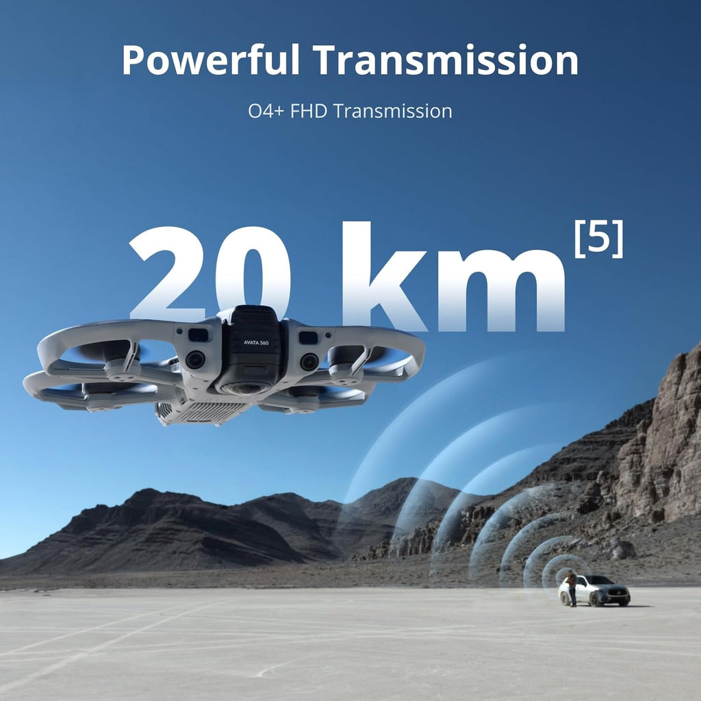 DJI Avata 360 Motion Fly More Combo, drone 360° doté de caméra 360° 8K de 1 pouce et protection d'hélices. Comprend les lunettes N3 et la radiocommande RC Motion 3 pour un contrôle intuitif des mouvements et des figures acrobatiques faciles.