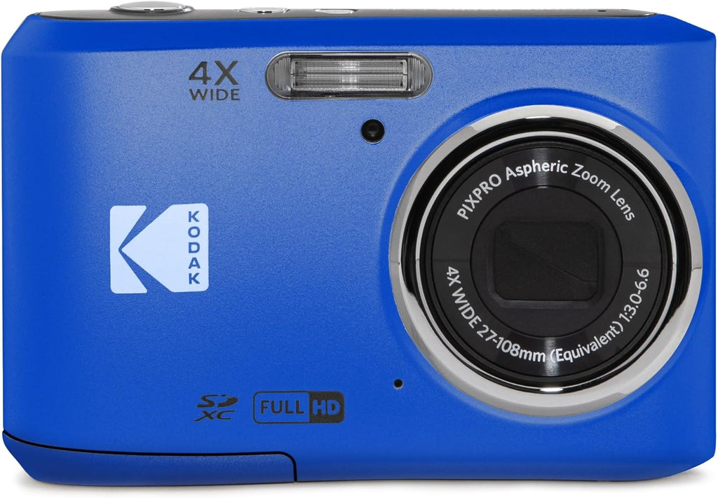 KODAK PIXPRO FZ45-BK Appareil photo digital 16 MP, grossissement optique 4x, grand angle 27 mm, vidéo Full HD 1080p, écran LCD 2,7 pouces, adapté à le vlogging (bleu).