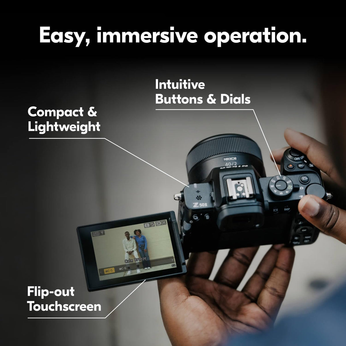 Nikon Z50 II doté de deux objectifs | Appareil photo hybride compact pour photos et vidéos, doté de préréglages de couleur simplifiés et partage de photos sans fil | Modèle USA