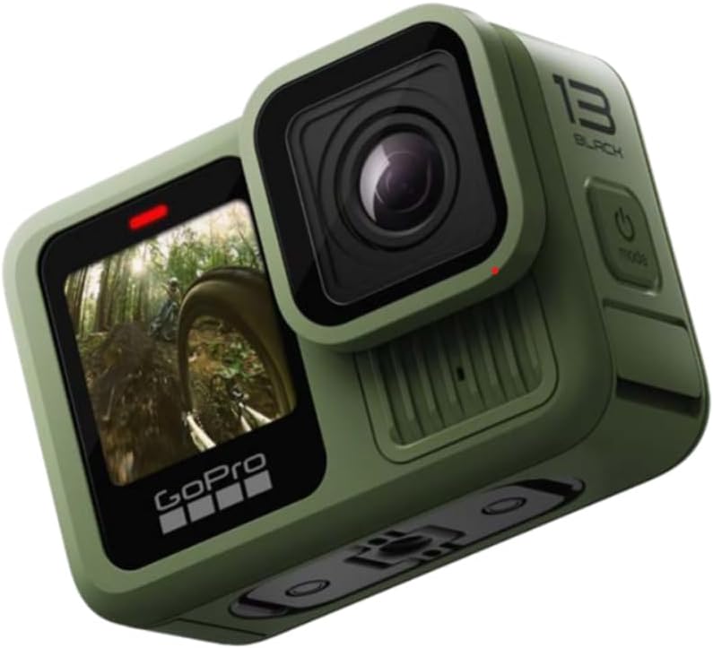 GoPro HERO13 Black en vert forêt (Édition limitée) - Caméra sportive résistant à l’eau avec vidéo 5,3K60, photo 27 MP + Compatibilité avec les objectifs de la série HB