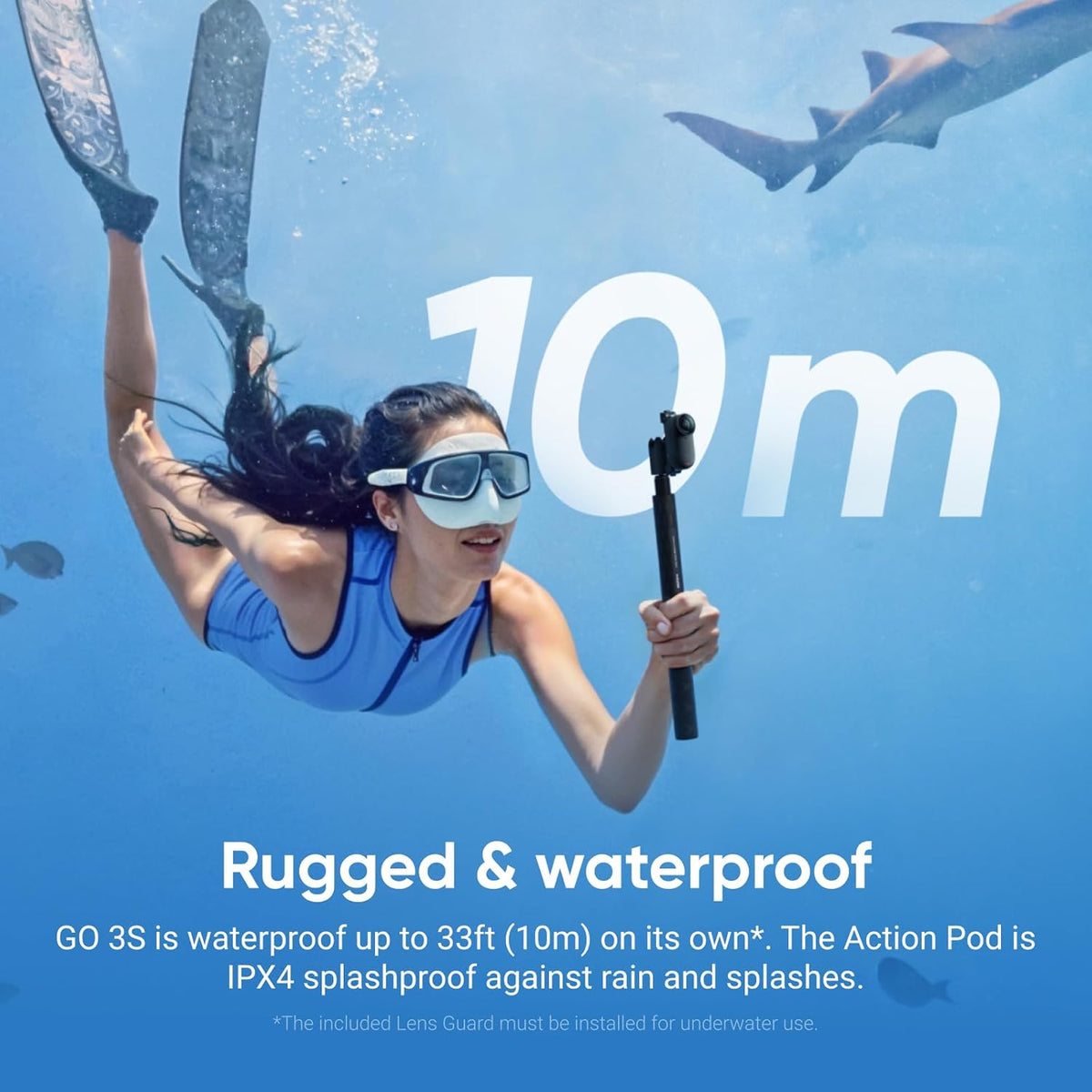 Insta360 GO 3S - 128 Go Noir 4K Mini Caméra Portable pour Vlogging Mains Libres POV Fixation Universelle Stabilisation Autonomie 140 min Étanche jusqu'à 10 m POV pour Animaux – Présentation