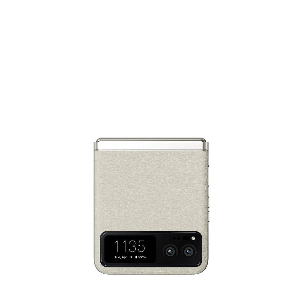 Motorola Razr | 2023 | Débloqué | Conçu pour les États-Unis | 8 Go/128 Go | Appareil photo 32 Mpx | Crème vanille | 73,95 x 170,82 x 7,35 mm – Présentation