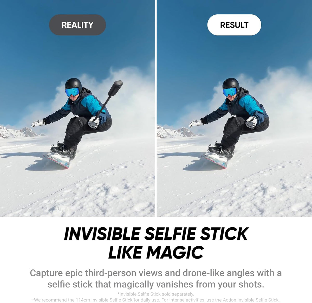 Pack multivue ultime Insta360 X4 Air pour moto - Caméra 360° 8K légère (165 g), perche à selfie invisible, objectifs interchangeables, prise de vue avant cadrage, protection anti-vent intégrée, stabilisation – Présentation