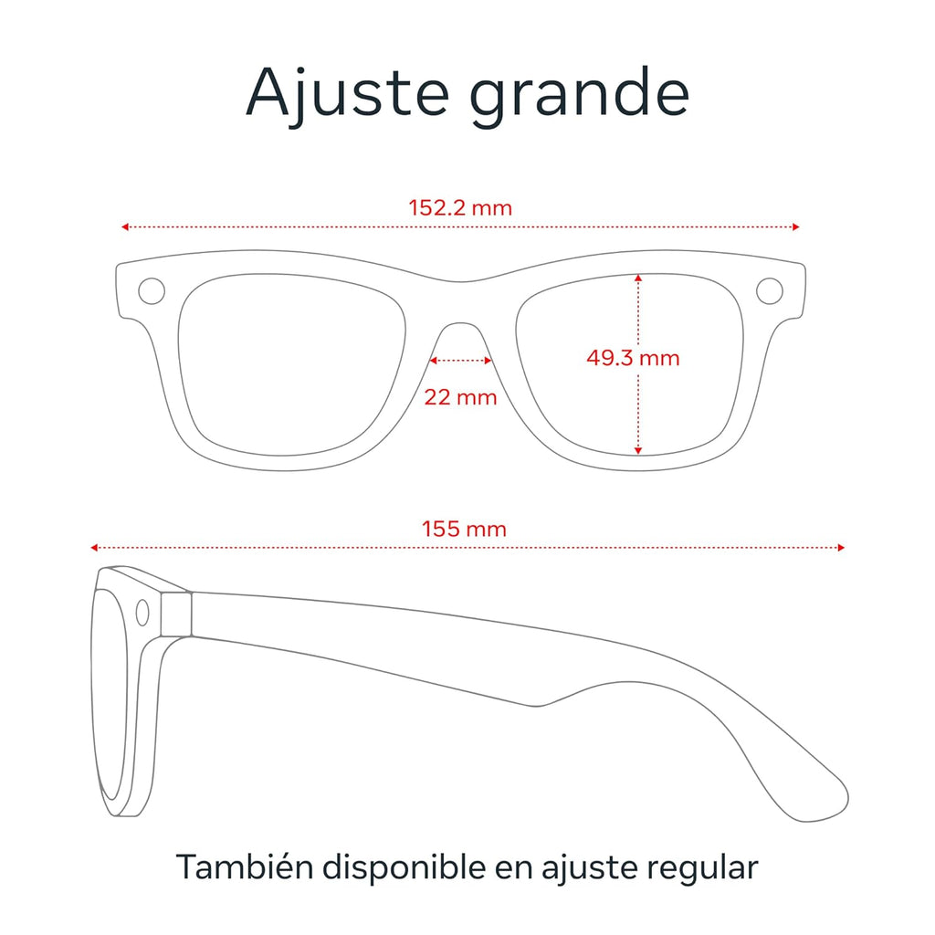 Ray-Ban Meta (1re génération) Wayfarer Noir mat | Lunettes intelligentes IA pour hommes et femmes — Appareil de prise de vue 12 MP, haut-parleurs à oreille ouverte, enregistrement vidéo