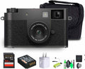 Appareil photo digital compact premium FUJIFILM X Half (argent anthracite) avec étui de transport, carte de stockage 64 Go, étui pour bouchon d'objectif, porte-cartes mémoire, dragonne et accessoires.