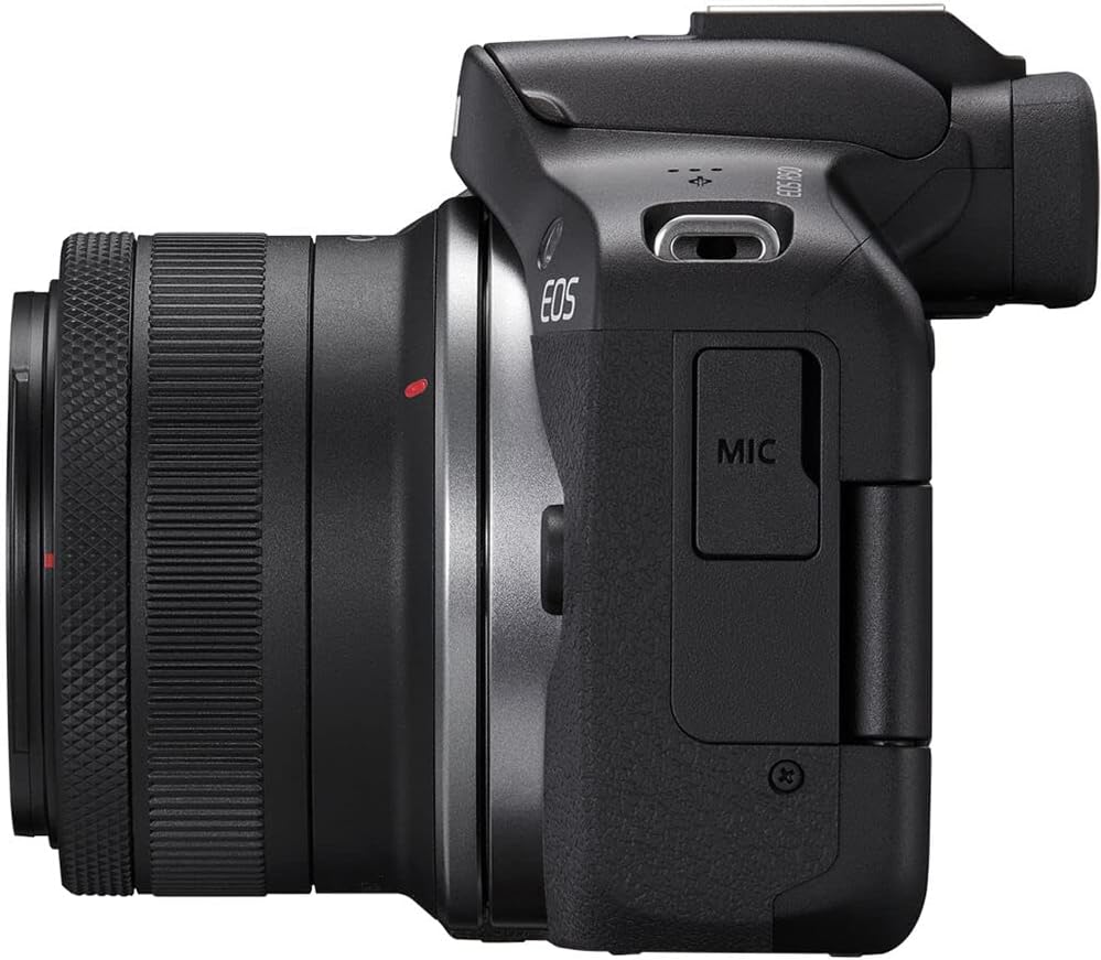 Kit appareil photo hybride Canon EOS R50 – Appareil photo RF APS-C doté de objectif 18-45 mm, vidéo 4K, autofocus Dual Pixel II et affichage tactile orientable (5811C012) + sacoche + carte de stockage 64 Go