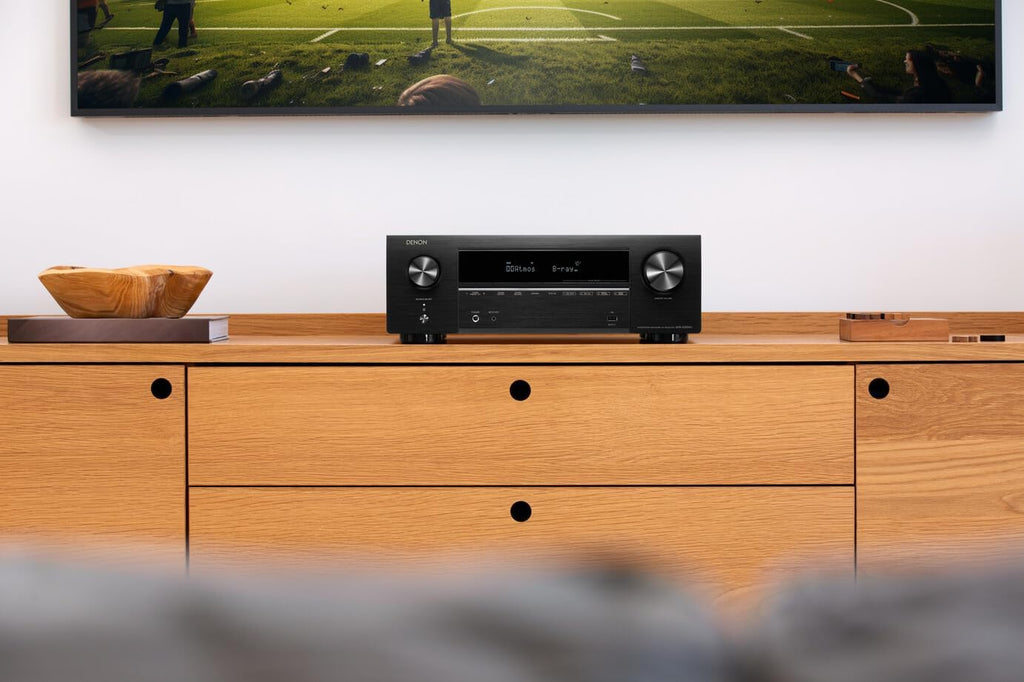 Amplificateur stéréo AV 7.2 canaux Denon AVR-X1800H - 80 W/canal, diffusion sans fil via HEOS WiFi et Bluetooth intégrés, compatible Dolby Vision, HDR10+, HDR dynamique et systèmes domotiques – Présentation