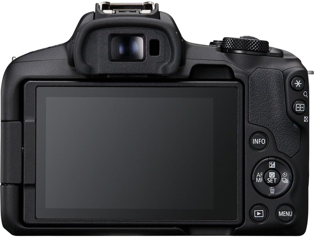 Kit appareil photo hybride Canon EOS R50 – Appareil photo RF APS-C doté de objectif 18-45 mm, vidéo 4K, autofocus Dual Pixel II et affichage tactile orientable (5811C012) + sacoche + carte de stockage 64 Go