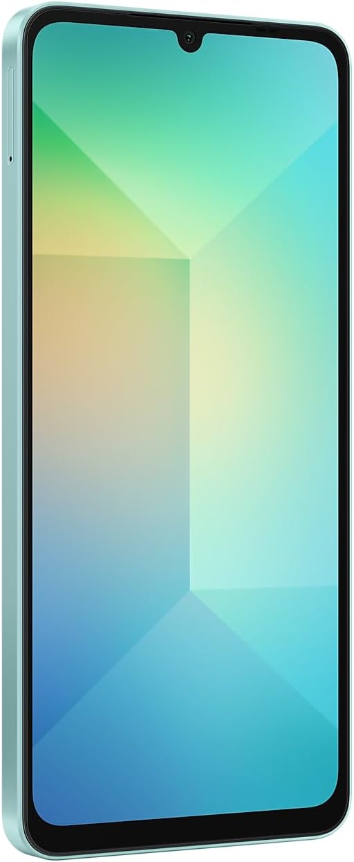 Samsung Galaxy A06 4G LTE (64 Go + 4 Go) Version latine SM-A065M/DS Débloqué d'usine 6,7 pouces Double SIM Double caméra 50 MP (Étui inclus) - (Vert clair) – Présentation
