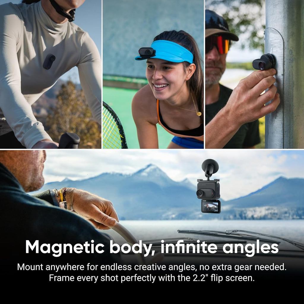 Insta360 GO 3S - 64 Go Noir 4K Mini Caméra Portable pour Vlogging Mains Libres POV Fixation Universelle Autonomie 140 min Étanche jusqu'à 10 m POV pour Animaux – Présentation