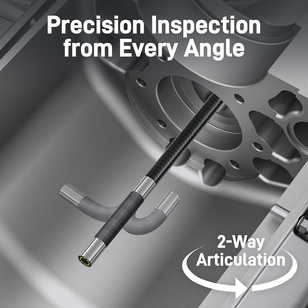 Endoscope articulé bidirectionnel Teslong avec lumière, caméra d'inspection industrielle avec sonde articulée, caméra endoscopique flexible à fibre optique pour l'inspection murale et des moteurs automobiles - 1,5 m – Présentation