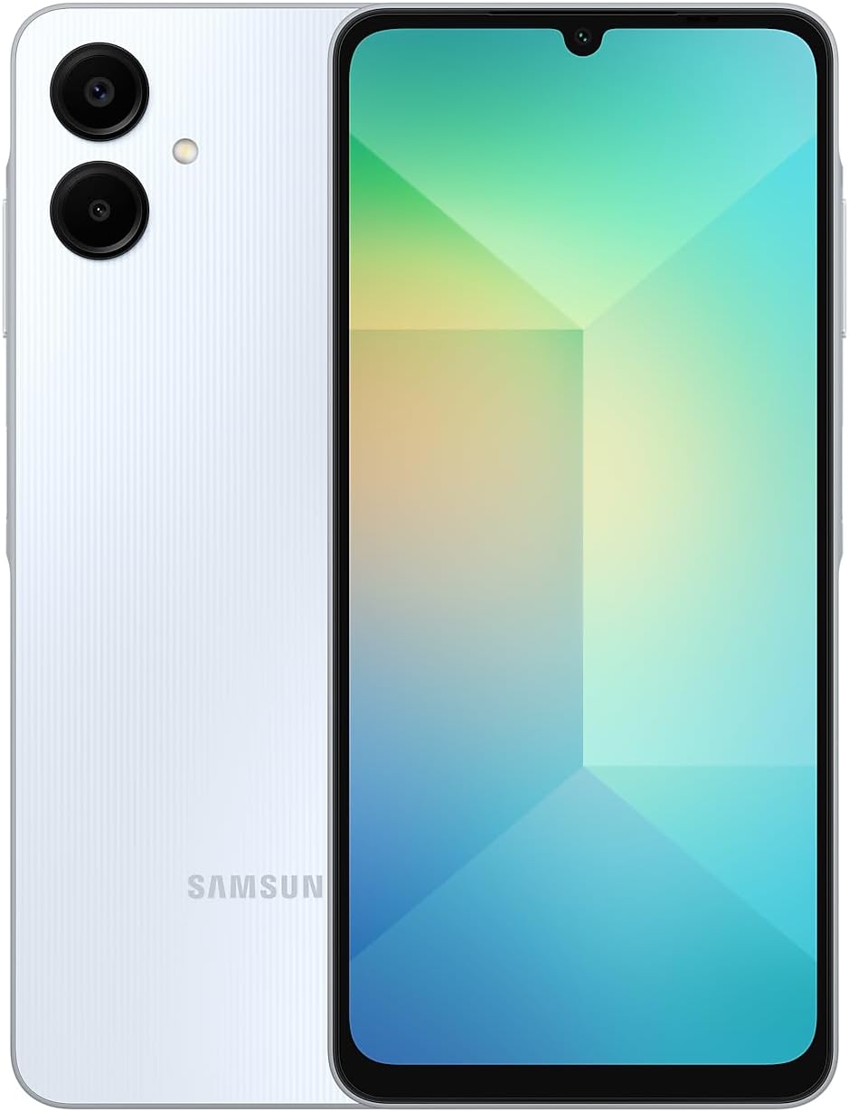 Samsung Galaxy A06 4G LTE (64 Go + 4 Go) Version latine SM-A065M/DS Débloqué d'usine 6,7 pouces Double SIM Double caméra 50 MP (Étui inclus) - (Bleu clair) – Présentation